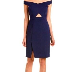 Parker off the shoulder navy dress